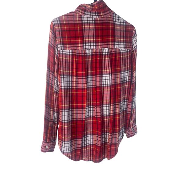 Red American Eagle boyfriend fit lightweight size Medium Flannel - Picture 5 of 9